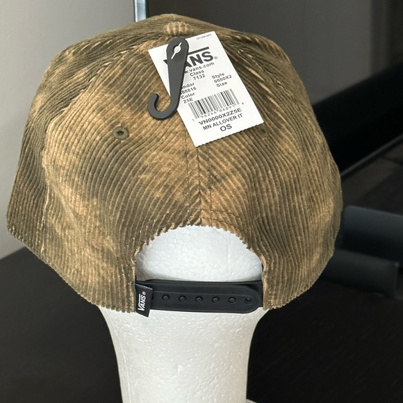 NWT VAN’S Men’s Corduroy Green / Beige Trucker Hat OS Adjustable - Picture 5 of 7